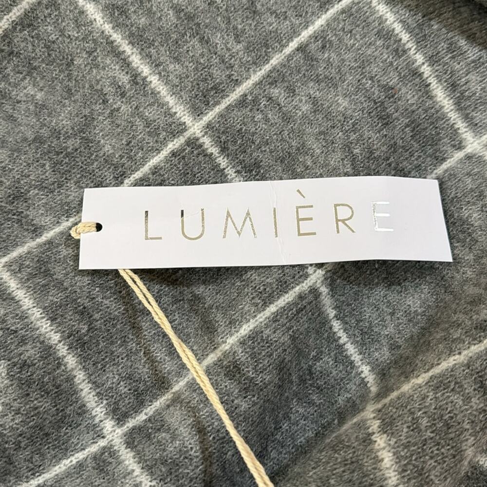 Lumiere Gray Turtleneck Grid Sweater Size S - Picture 6 of 6